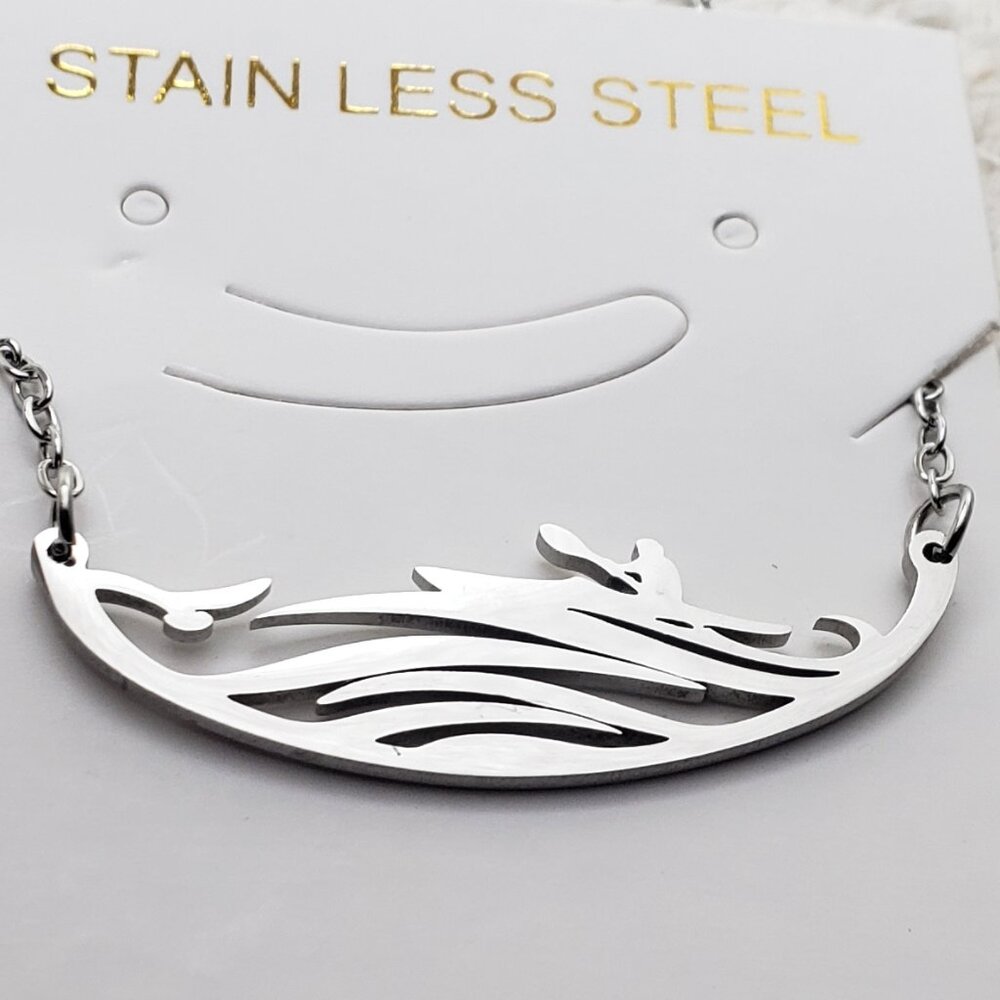 Close 2 UR Heart stainless steel 18 inch necklace kayaking the rapids - Picture 2 of 4